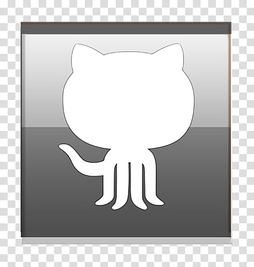 github icon, White, Cartoon, Cat, Tail, Square, Kitten, Small To Mediumsized Cats transparent background PNG clipart