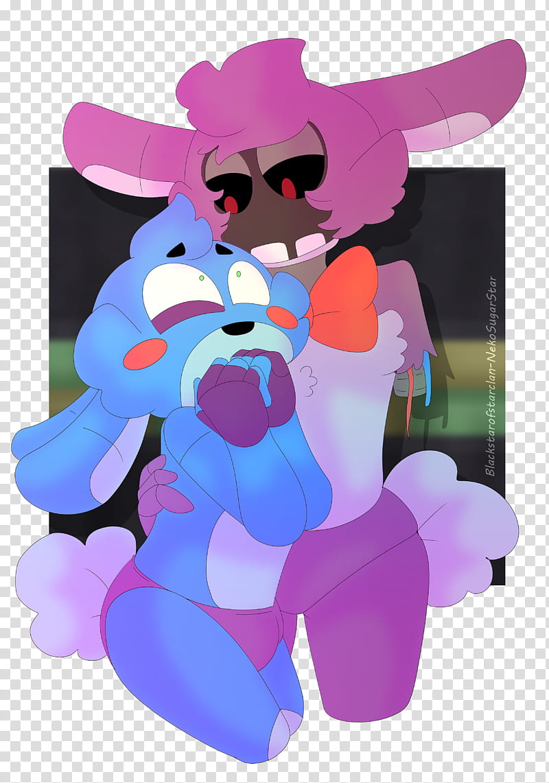 Toy Bonnie x Withered Bonnie transparent background PNG clipart
