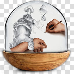 Sphere   the new variation, chef holding butcher's knife portrait inside container illustration transparent background PNG clipart