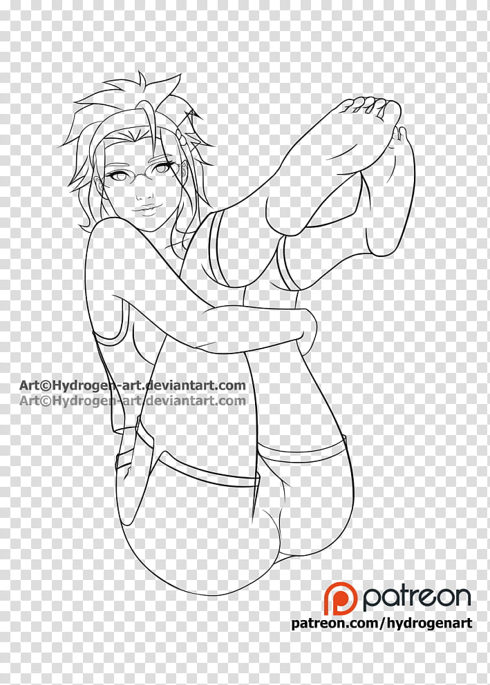 SEXY LEVY LINEART FREE TIER , female anime character line art transparent background PNG clipart