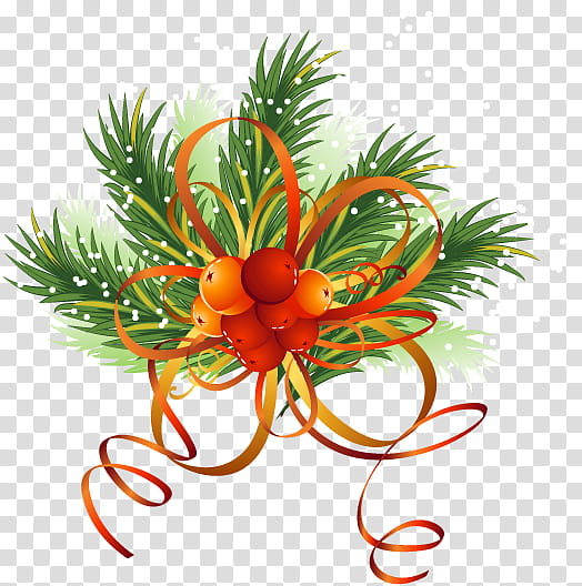 CHRISTMAS MEGA, orange ribbon and fruits illustration on blue background transparent background PNG clipart