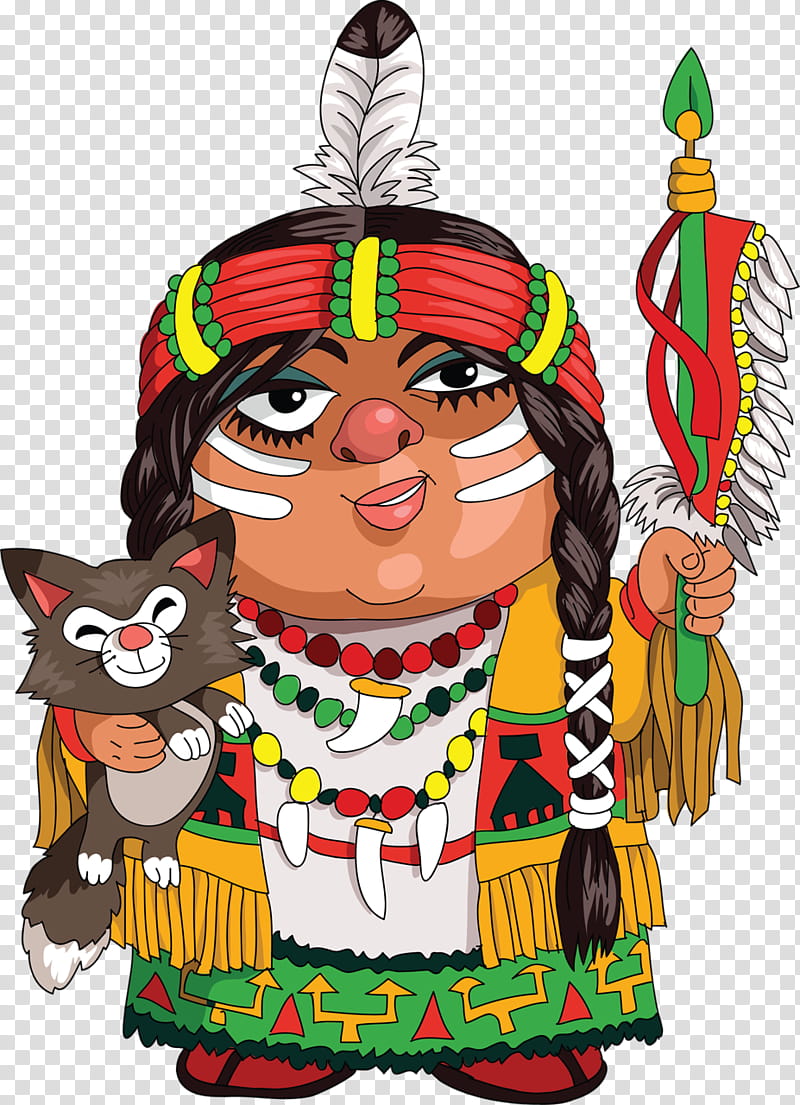 Cartoon, Cartoon, Character, Tribal Chief, Apache, War Bonnet, Tribe, Holiday Ornament transparent background PNG clipart