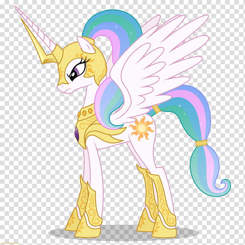 Celestia in armor, white pony illustration transparent background PNG clipart