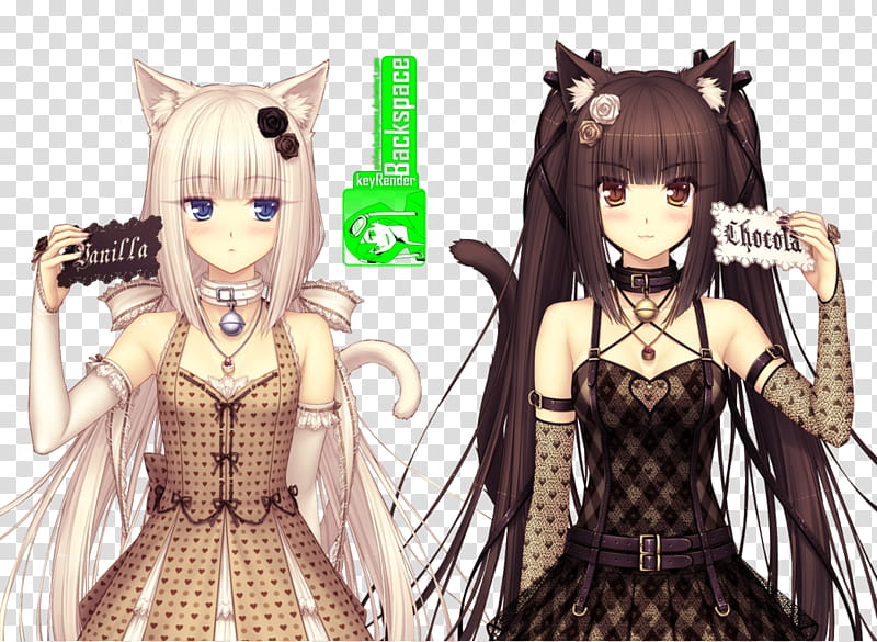 Chocola Vanilla (NEKO WORKs), Render, two female character graphics transparent background PNG clipart