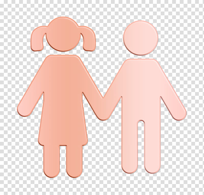 Girl icon Sister and Brother icon Familiar icon, People Icon, Pink, Skin, Finger, Hand, Gesture, Material Property transparent background PNG clipart