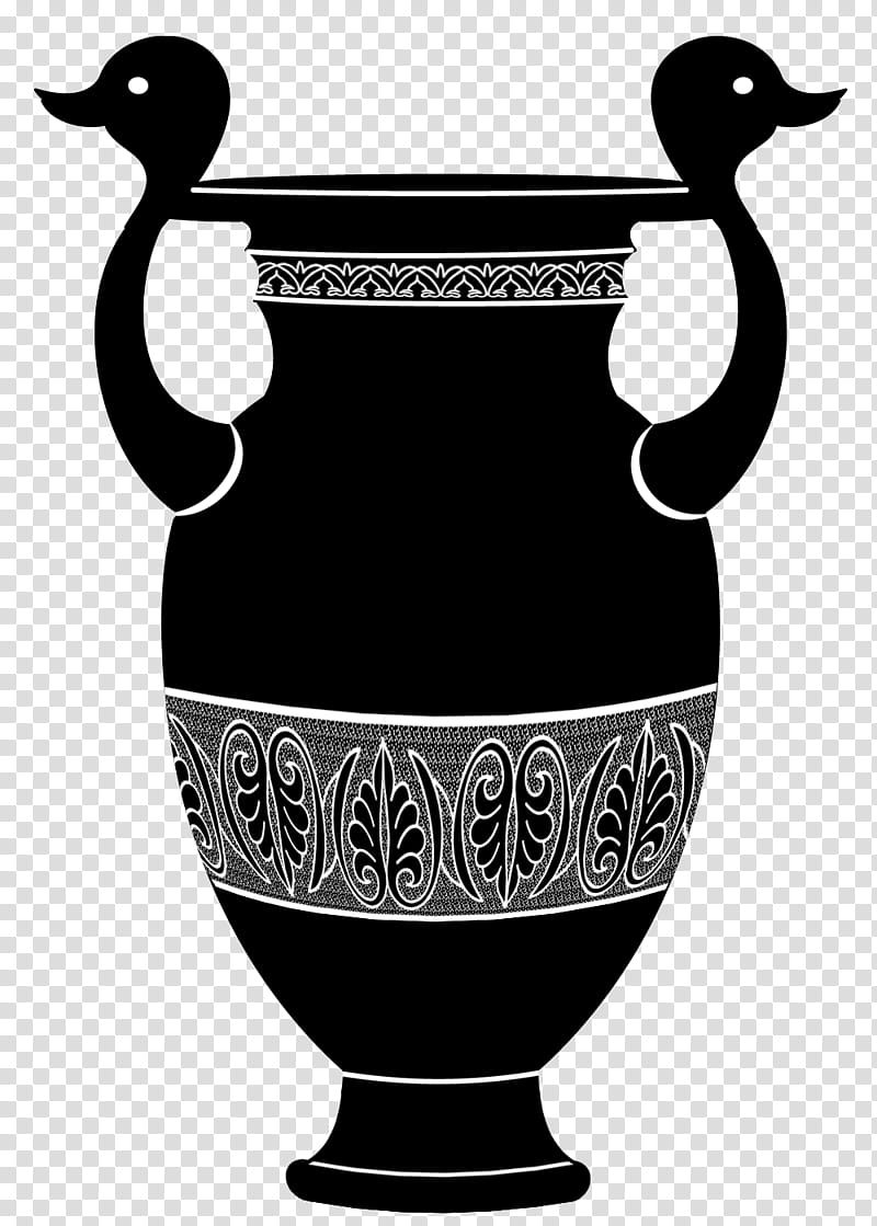 vintage black and white vase transparent background PNG clipart