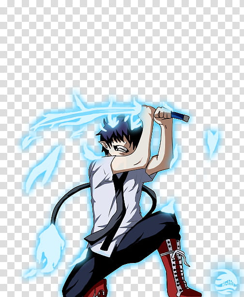 Rin Okumura, boy anime character holding sword transparent background PNG  clipart | HiClipart
