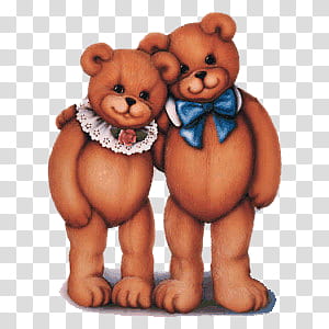 , two bear illustrations transparent background PNG clipart