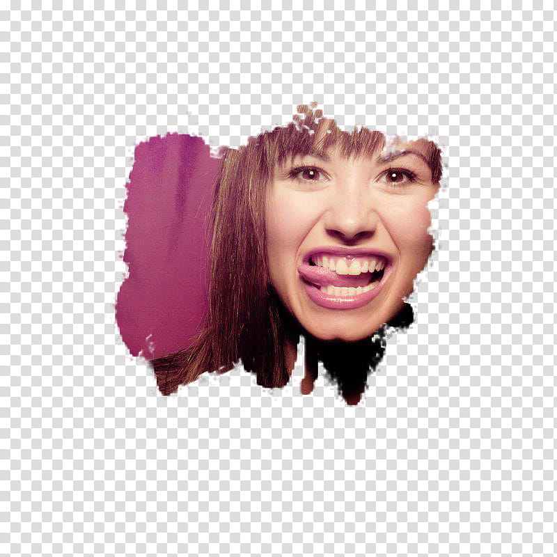 woman with brown hair and tongue sticking out transparent background PNG clipart