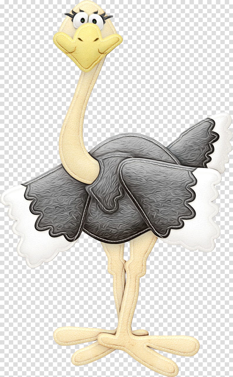 ostrich flightless bird ratite bird, Watercolor, Paint, Wet Ink, Cartoon, Figurine, Animal Figure, Pigeons And Doves transparent background PNG clipart