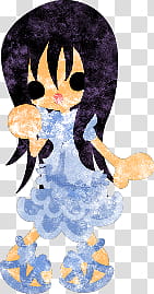 The icons of cute girls in cute dress, asaagao-girl- transparent background PNG clipart