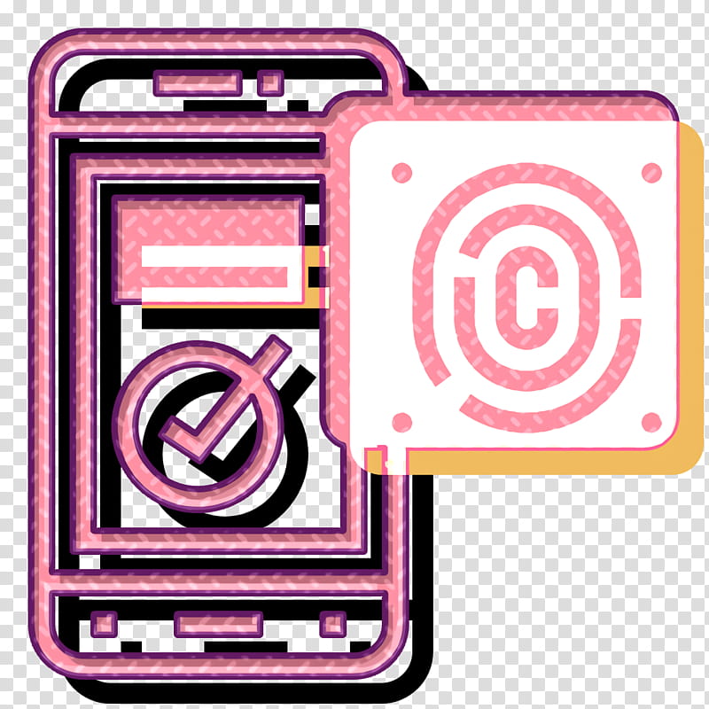 Digital Banking icon Password icon Fingerprint identification icon, Pink, Line, Technology, Handheld Device Accessory transparent background PNG clipart