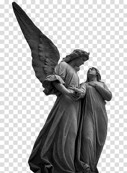 , angel holding the woman statue transparent background PNG clipart