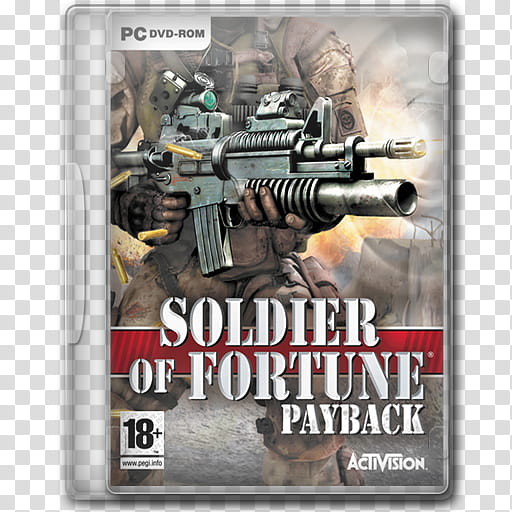 Game Icons , Soldier-of-Fortune-Payback, Soldier of Fortune Payback PC DVD-ROM case transparent background PNG clipart