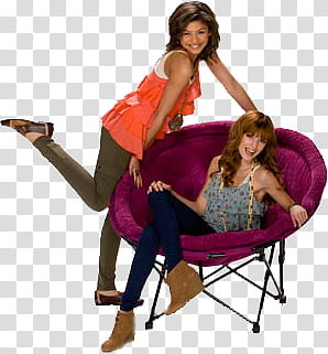 Bella Thorne, smiling woman sitting on chair transparent background PNG clipart
