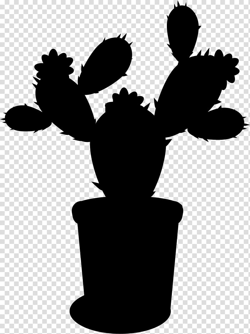 Cactus, Silhouette, Black, Headgear, Plant, Flowerpot, Prickly Pear, Housep...