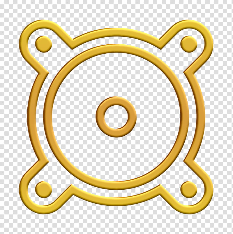 music icon speaker icon streamline icon, Yellow, Circle, Symbol, Brass, Metal transparent background PNG clipart