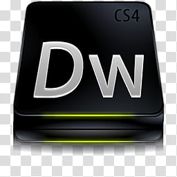 Adobe Dreamweaver CS, square black CS DW device illustration transparent background PNG clipart