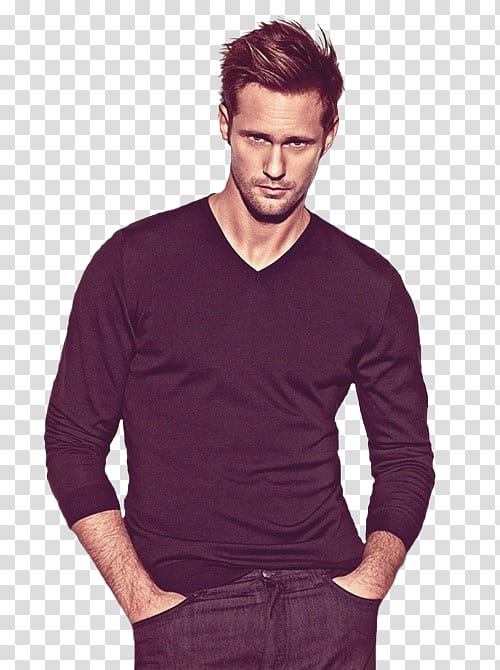Alexander Skarsgard Render, man standing with both hands in his bottoms's pockets transparent background PNG clipart