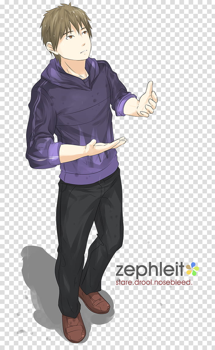I AM ZL, Rain -, man in blue hoodie anime character illustration transparent background PNG clipart