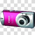 glamour ico and icons , , pink and silver Canon point-and-shoot camera transparent background PNG clipart