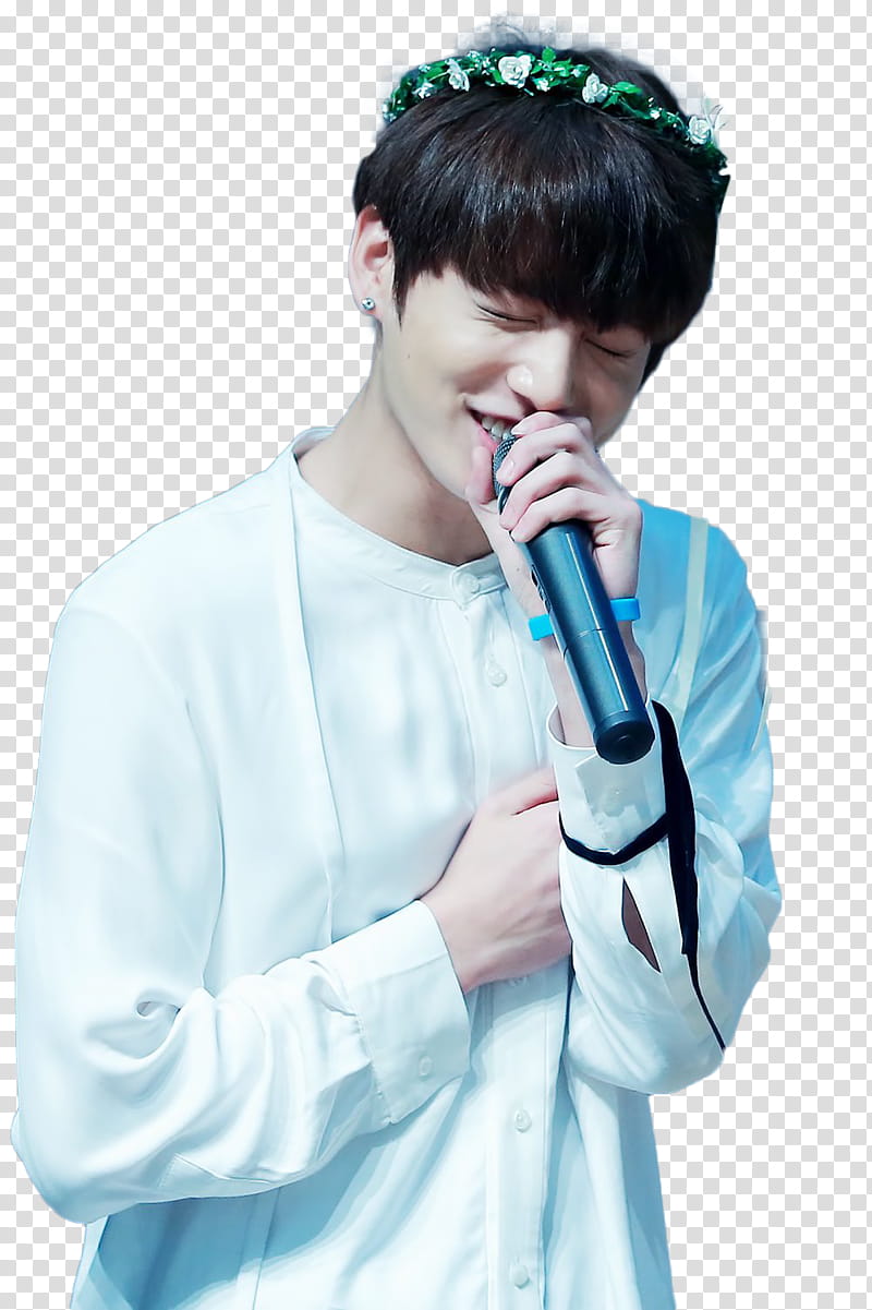 CHENGXIAO WJSN HANI EXID JUNGKOOK V BTS, man singing using microphone transparent background PNG clipart