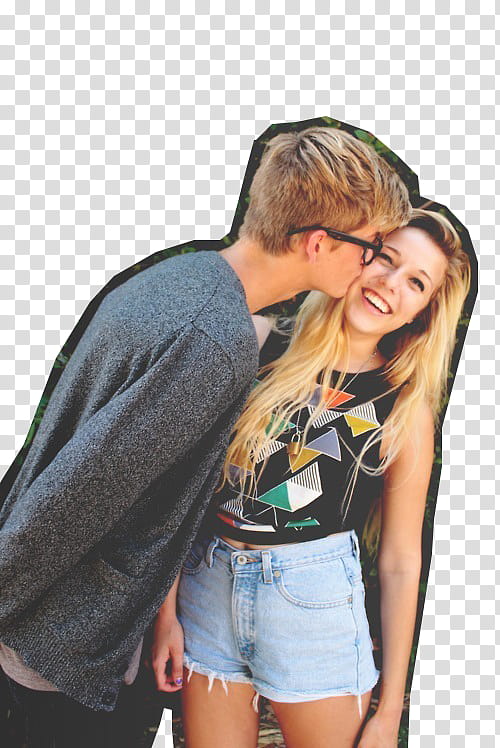 TEENS S, man kissing woman's cheek transparent background PNG clipart