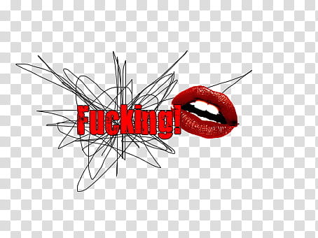 Fucking, person's lips with text overlay transparent background PNG clipart