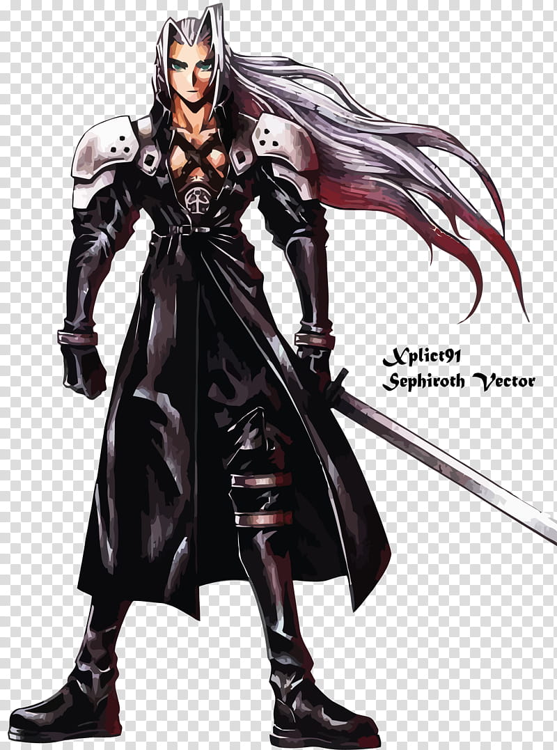 Sephiroth, male character artwork transparent background PNG clipart
