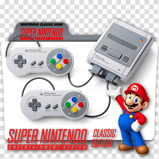 Super Nintendo Classic Mini folder icon transparent background PNG clipart