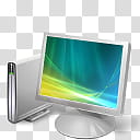 Rainmeter Tabbed Dock, grey framed monitor near a computer tower illustration transparent background PNG clipart