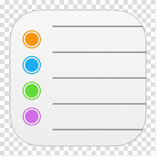 iOS  Icons Updated , Reminders, white, orange, blue, green, and purple notepad illustration transparent background PNG clipart