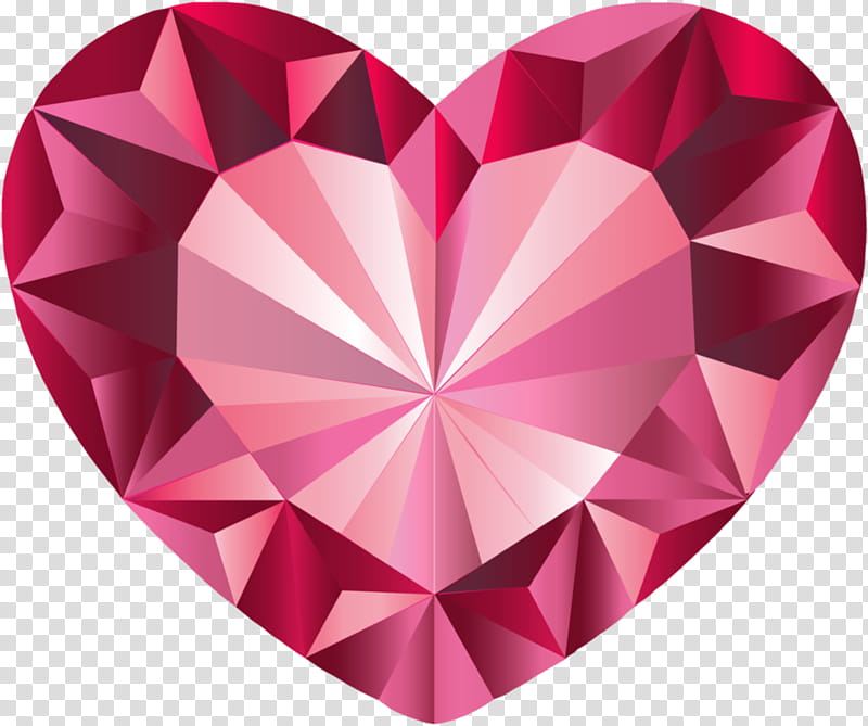 Heart, Crystal, Diamond, Gemstone, Pink, Red, Magenta, Purple transparent background PNG clipart