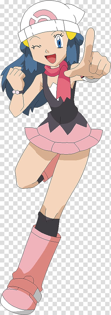 Dawn/Hikari Pixel Art, female anime character transparent background PNG clipart