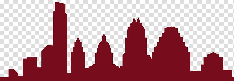 City Skyline Silhouette, Austin, Drawing, Diaper, Skyline Drive, Cityscape, Texas, Red transparent background PNG clipart