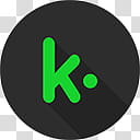 Flatjoy Circle Icons, Kik, green and black k. logo illustration transparent background PNG clipart