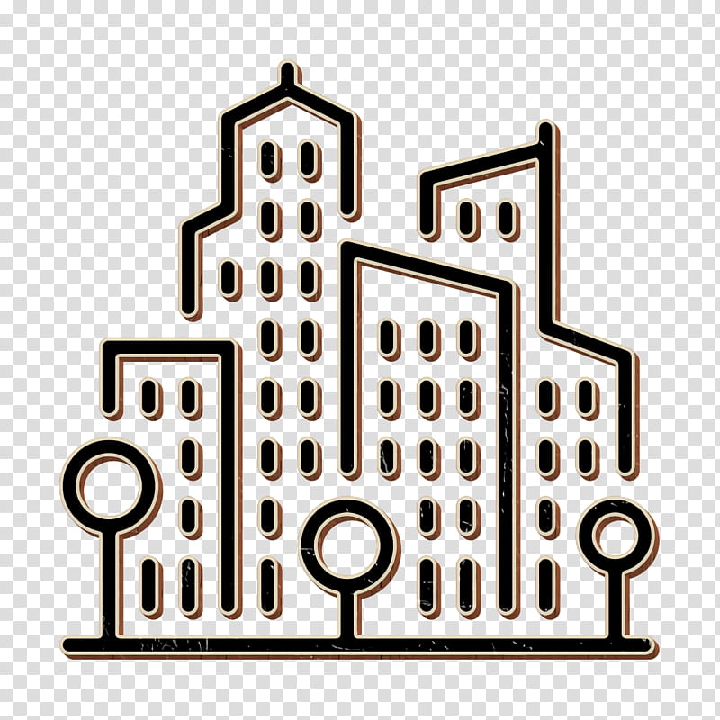 Cityscape icon City icon Town icon, Line, Line Art transparent background PNG clipart