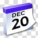 WinXP ICal, Dec  calendar transparent background PNG clipart