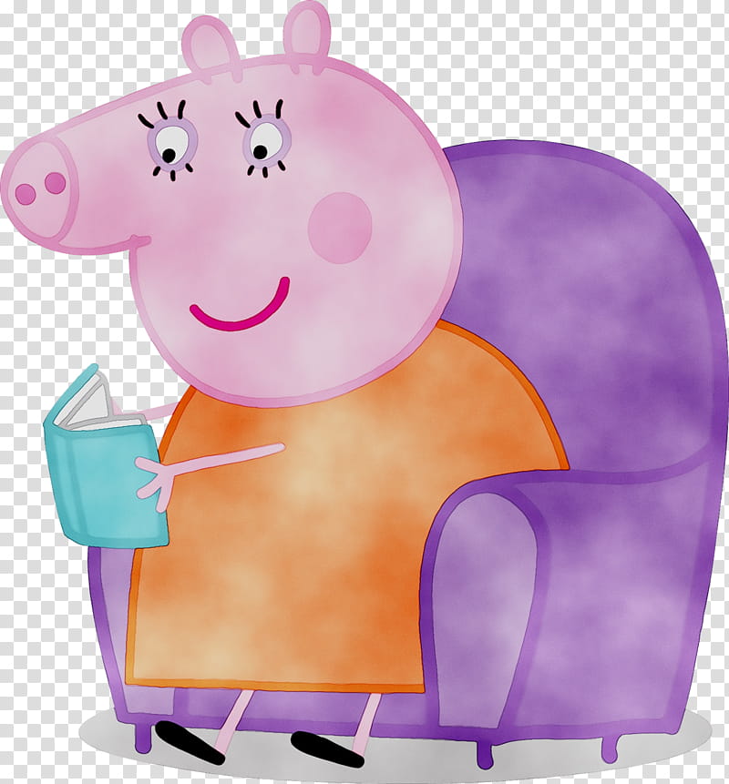 Pig, Chair, Cartoon, Pink M, Live transparent background PNG clipart