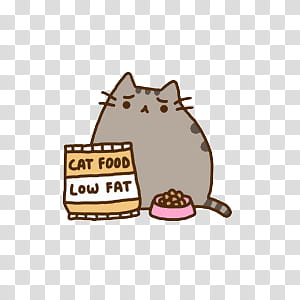 Pusheen cat, Pusheen with cat food illustration transparent background PNG clipart