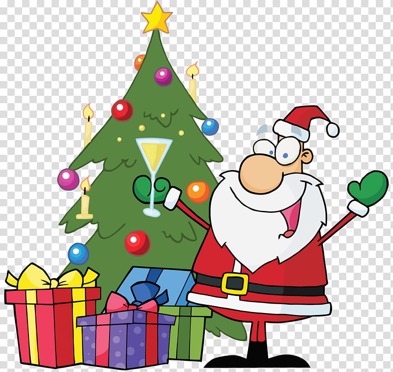 Cartoon Christmas Lights, Santa Claus, Christmas Day, Drink, Christmas Tree, Christmas Music, Holiday, Christmas transparent background PNG clipart