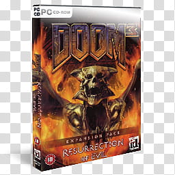 DVD Game Icons v, Doom , Resurrection Of Evil, PC Doom  case transparent background PNG clipart
