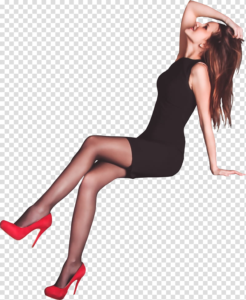 Girl, woman looking up while sitting transparent background PNG clipart