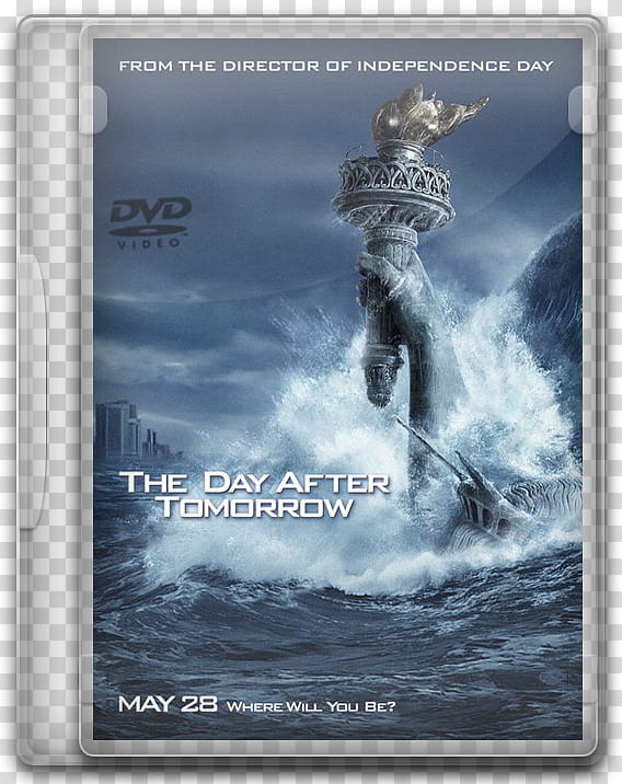 DVD movies icon, the day after, The Day After Tomorrow DVD case transparent background PNG clipart