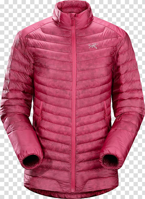 Coat, Jacket, Arcteryx Cerium Lt Jacket Mens, Arcteryx Cerium Lt Hoody Mens, Clothing, Arcteryx Alpha Sl Jacket Mens, Fill Power, Magenta transparent background PNG clipart