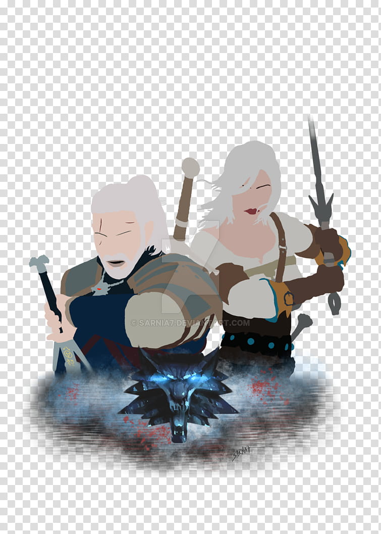 The witcher  Geralt and Ciri transparent background PNG clipart