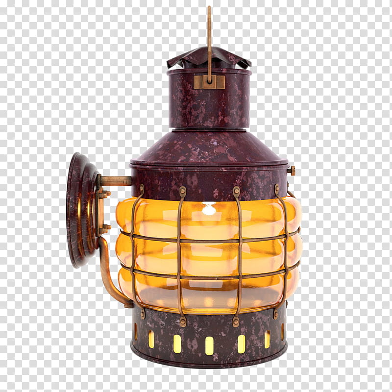 Ship Lamp, yellow and red lantern transparent background PNG clipart