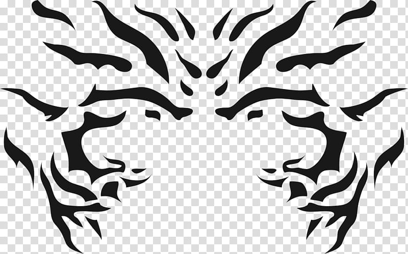Asari Tatoo, black tiger sketch transparent background PNG clipart
