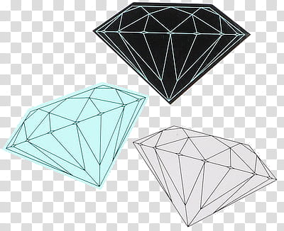 Pretty s, three assorted-color diamonds illustration transparent background PNG clipart