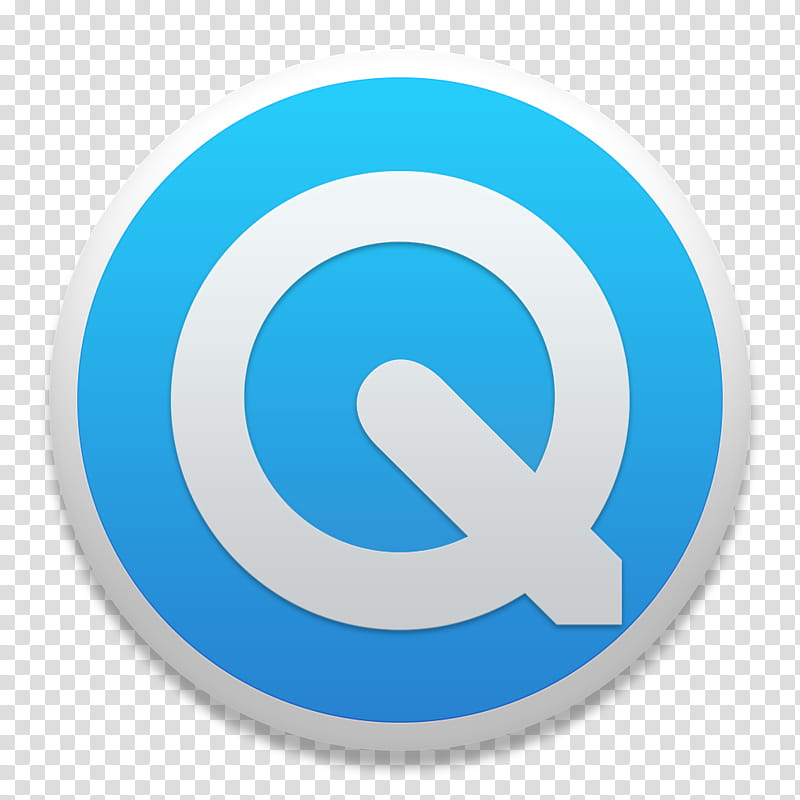 OS X Yosemite QuickTime Player Icon UPDATE , QuickTime Player, round blue and gray Q logo transparent background PNG clipart